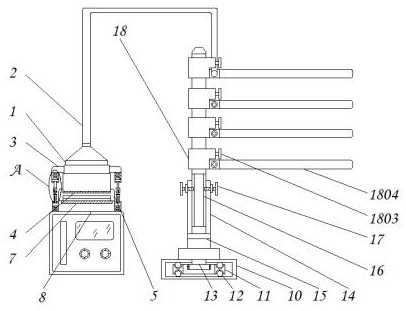 Auxiliary device for sampling floating bacteria in pipeline gas