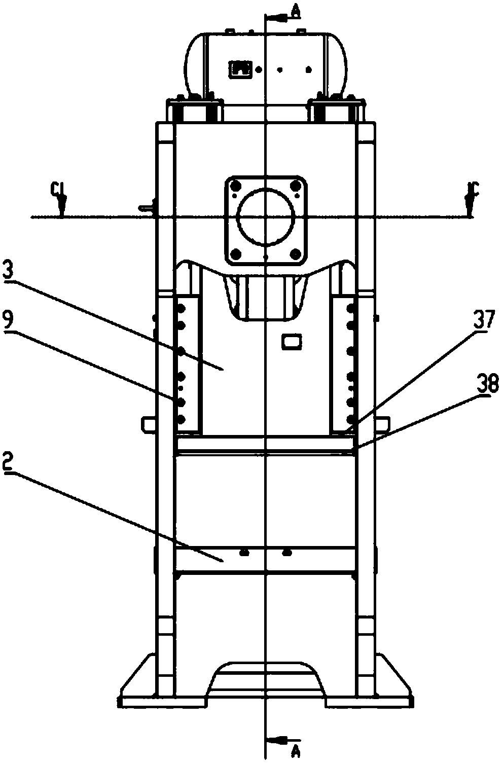Semi-closed type press machine