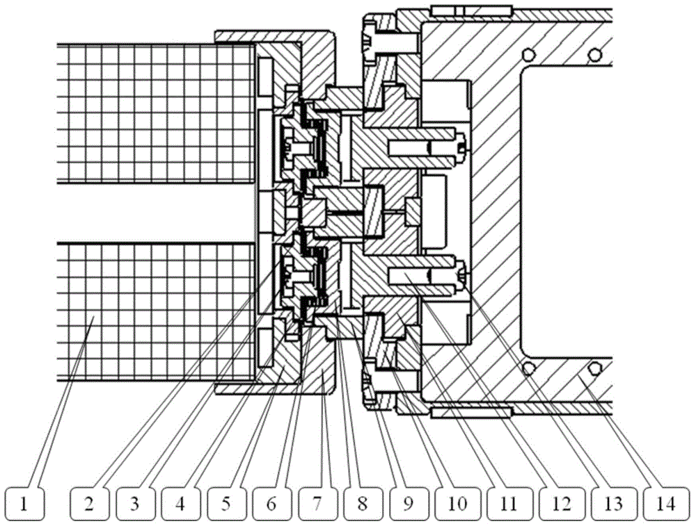 Blind plug-in power-on structure of internal defect detector in oil and gas pipeline