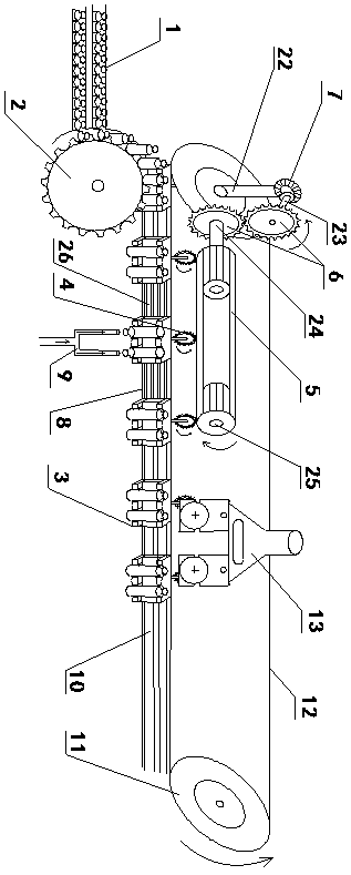 Nitrogen pre-filling device of air current distributing machine