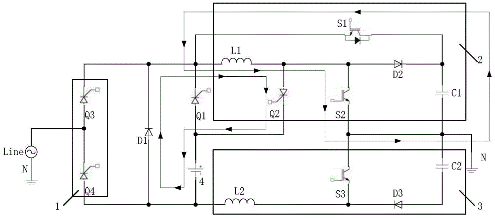 Uninterruptible power source circuit and control method thereof