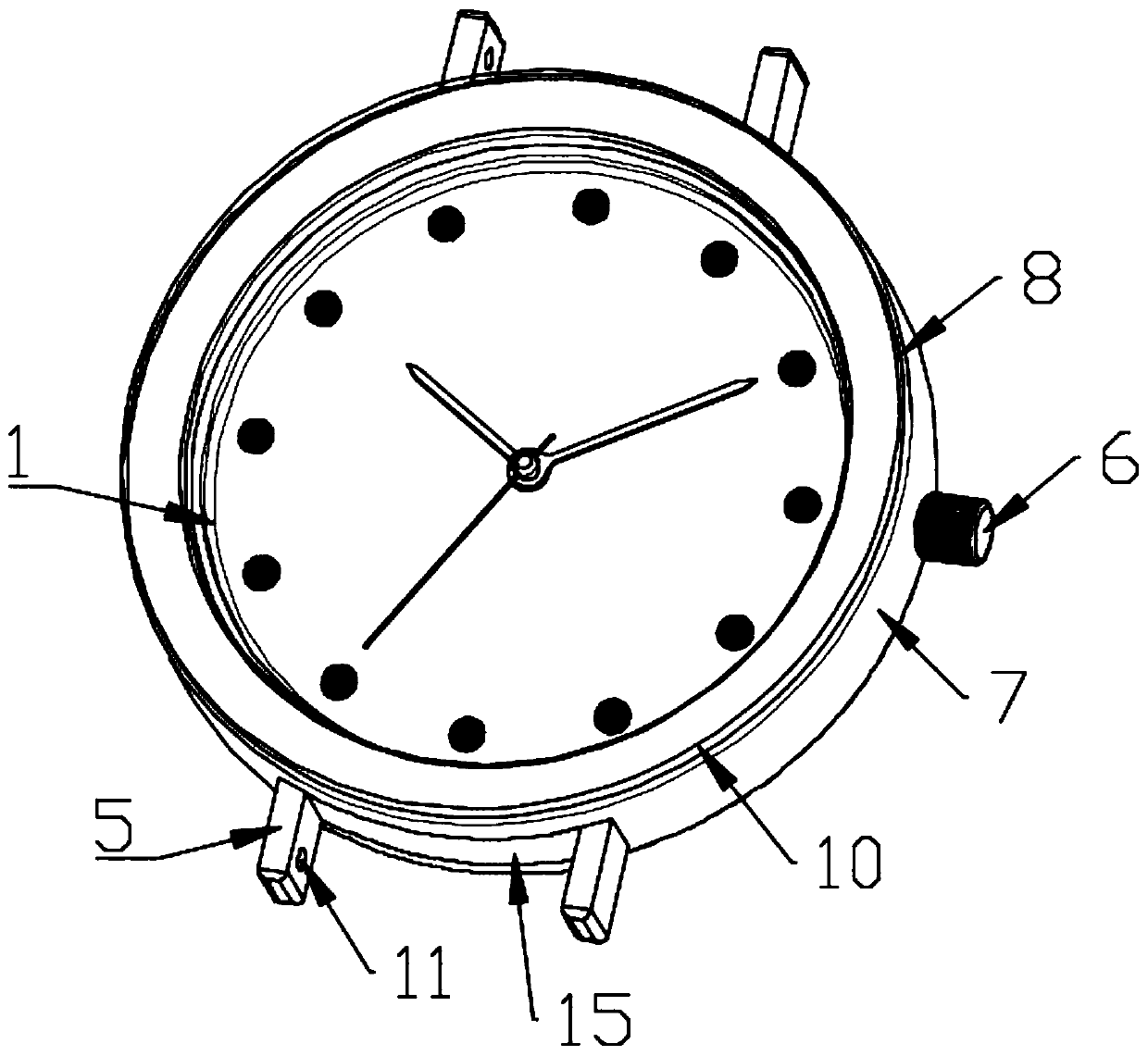 Novel watch with buffering and anti-falling functions