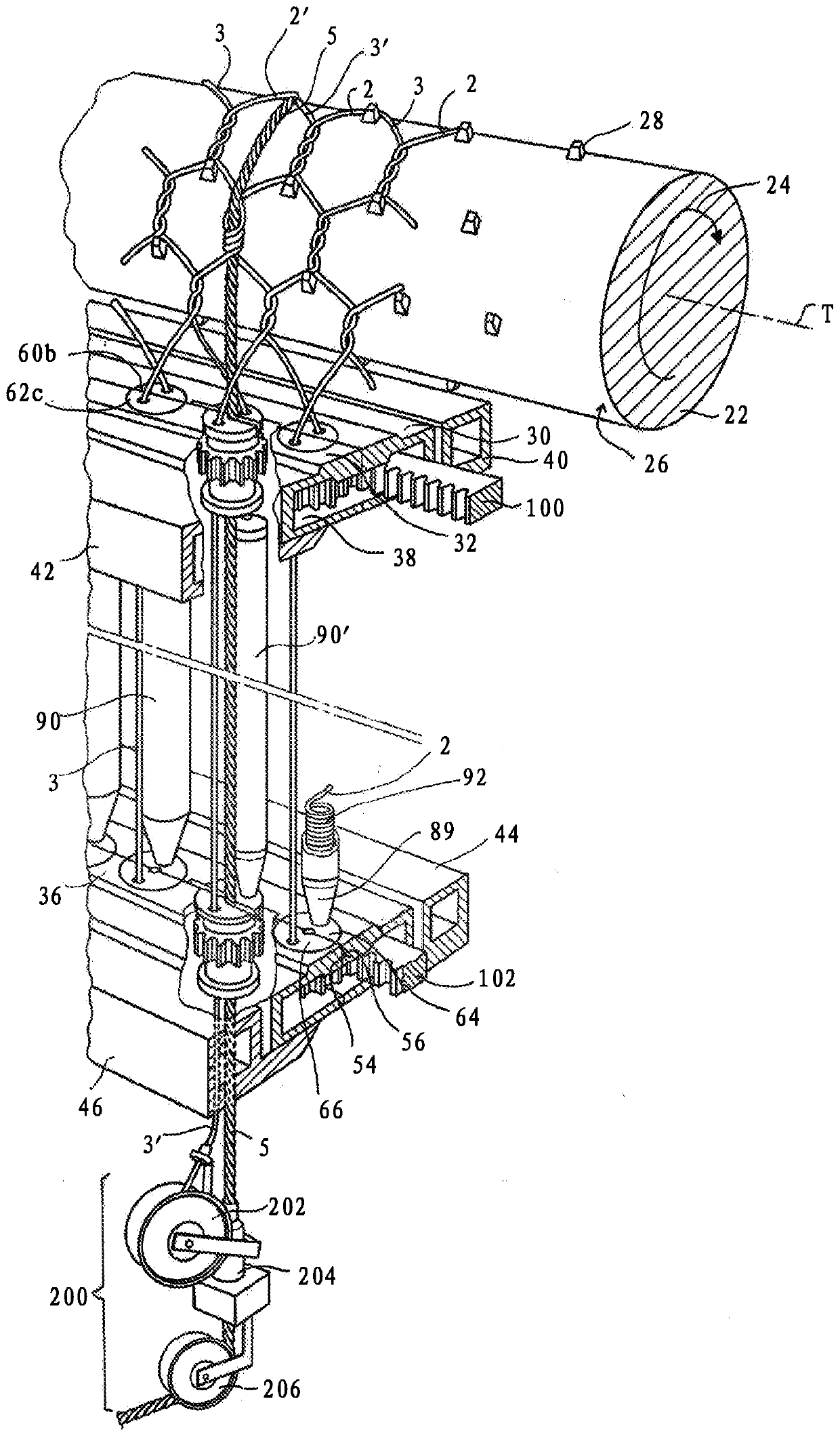 Machine and method for manufacturing reinforced net and reinforced net