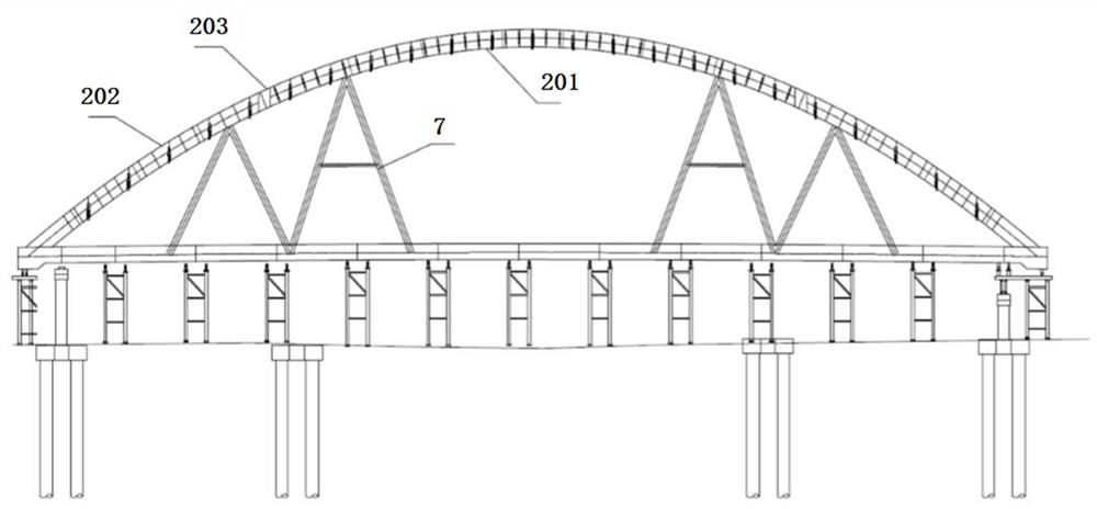 Bridge arch rib lifting and closing device