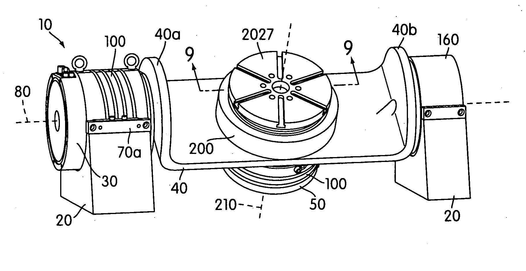 Rotary table with frameless motor