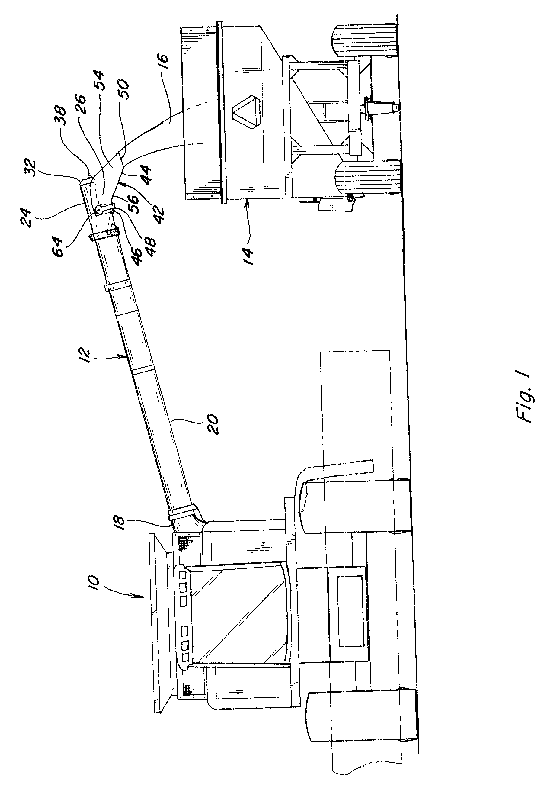Grain unloading conveyor with directable spout and closure apparatus and system