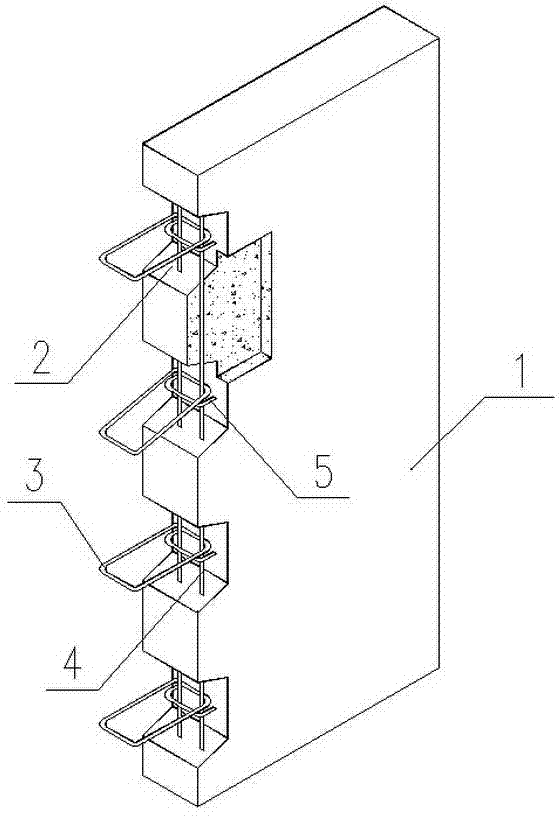 Prefabricated concrete component with connecting rings