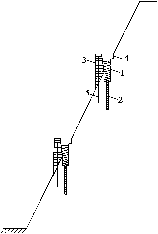 Green planting structure for high-steep rocky slope and construction method of green planting structure