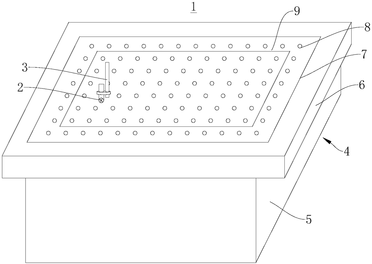 Glass substrate warpage measuring base platform and device