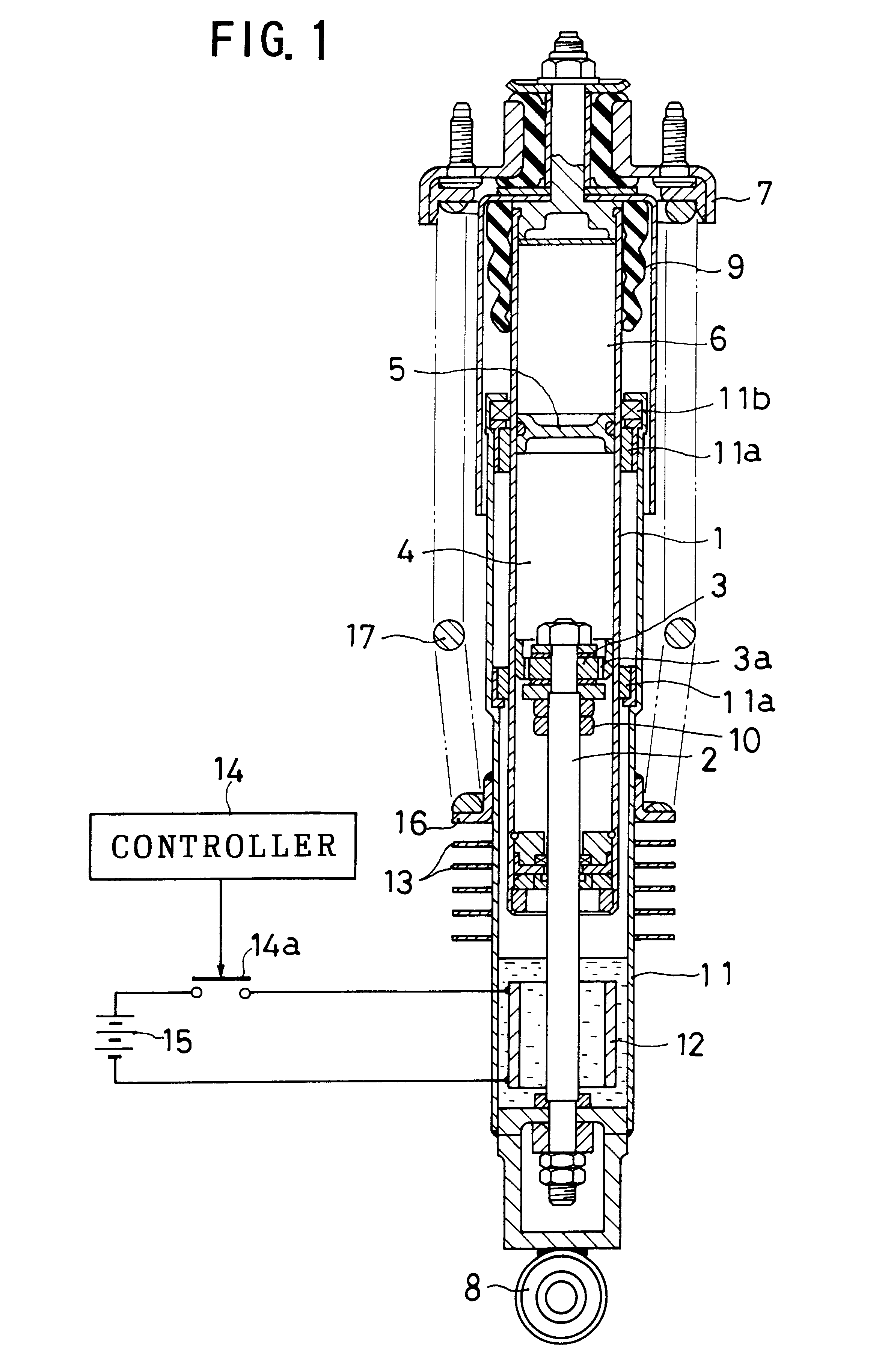 Vehicular damper with vehicle height adjusting function having an internal heat source
