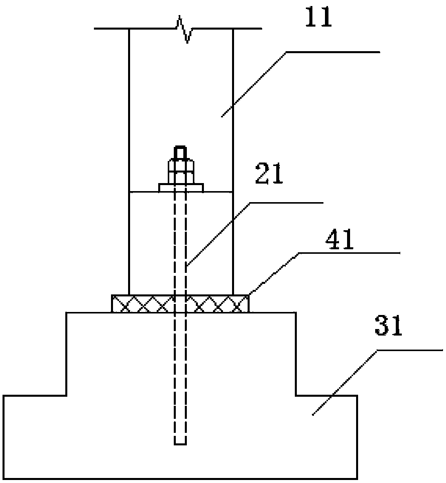 Unidirectional limitable hinged support for hinging pipe frame column foot and construction method of unidirectional limitable hinged support