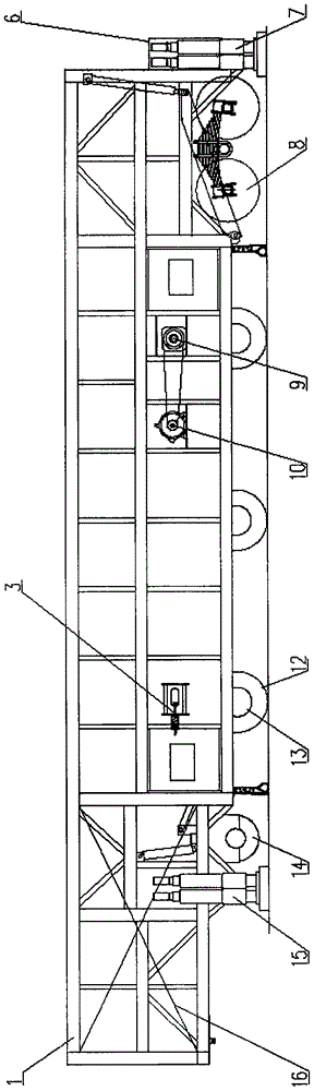 Full-scale-movement linear circulating accelerated loading test system