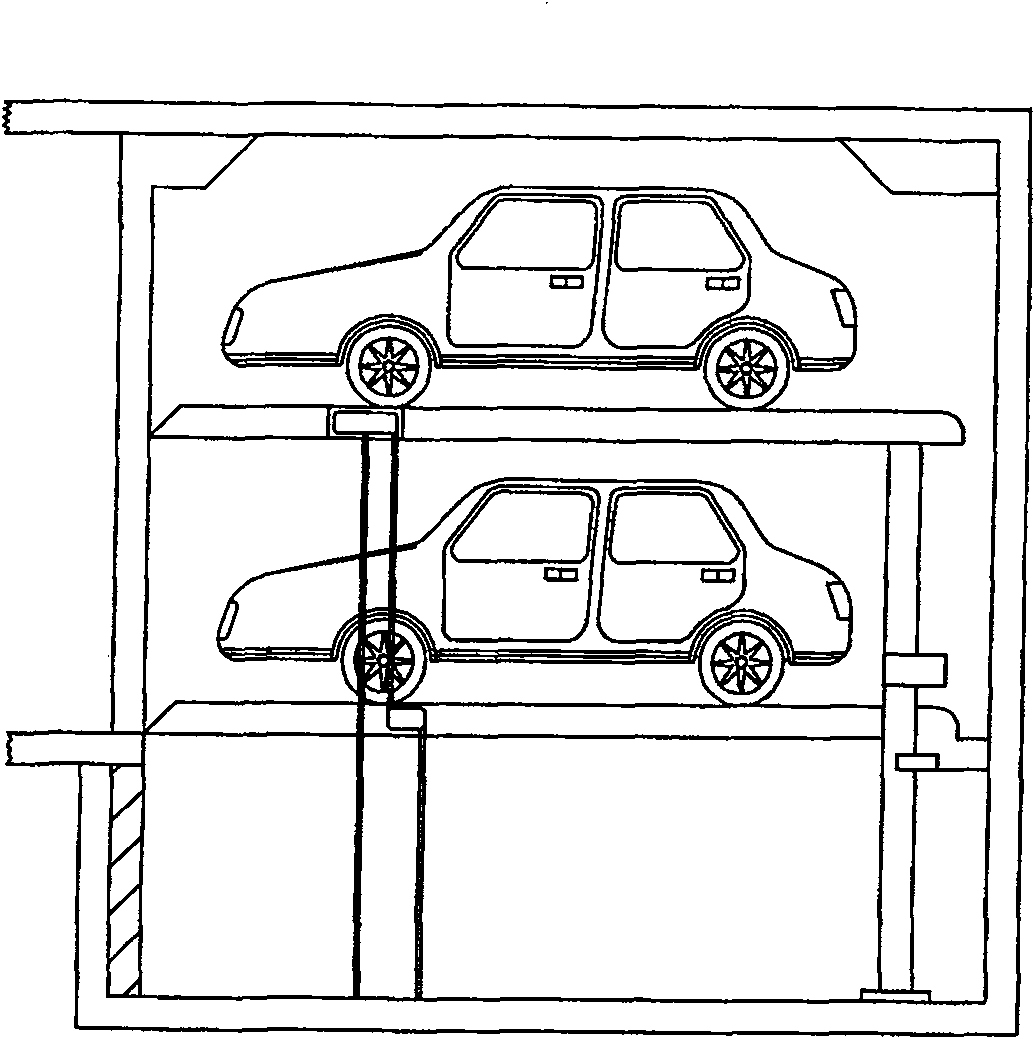 Double-layer separated in-and-out stereo garage