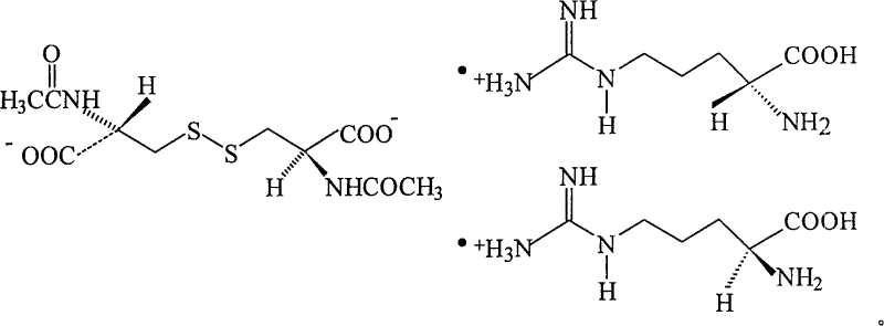 N,N'-biacetylcysteine-diarginine salt isomer and its uses