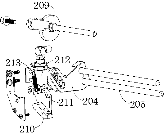 Bobbin taking mechanism of automatic shuttle replacing device