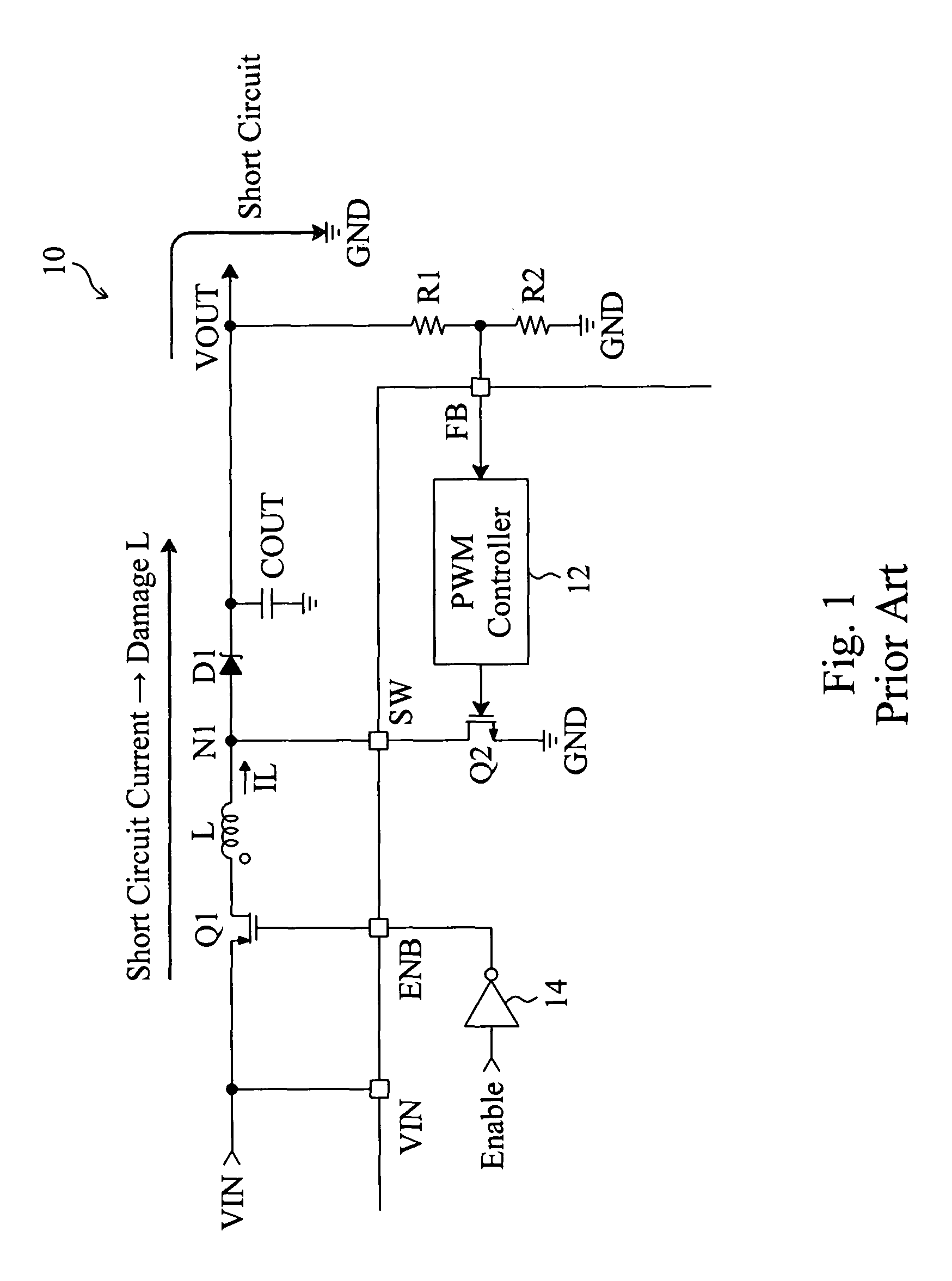 Short circuit and open circuit protection for a boost converter