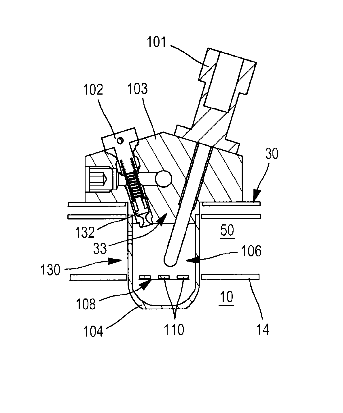 Two-circuit injector for a turbine engine combustion chamber