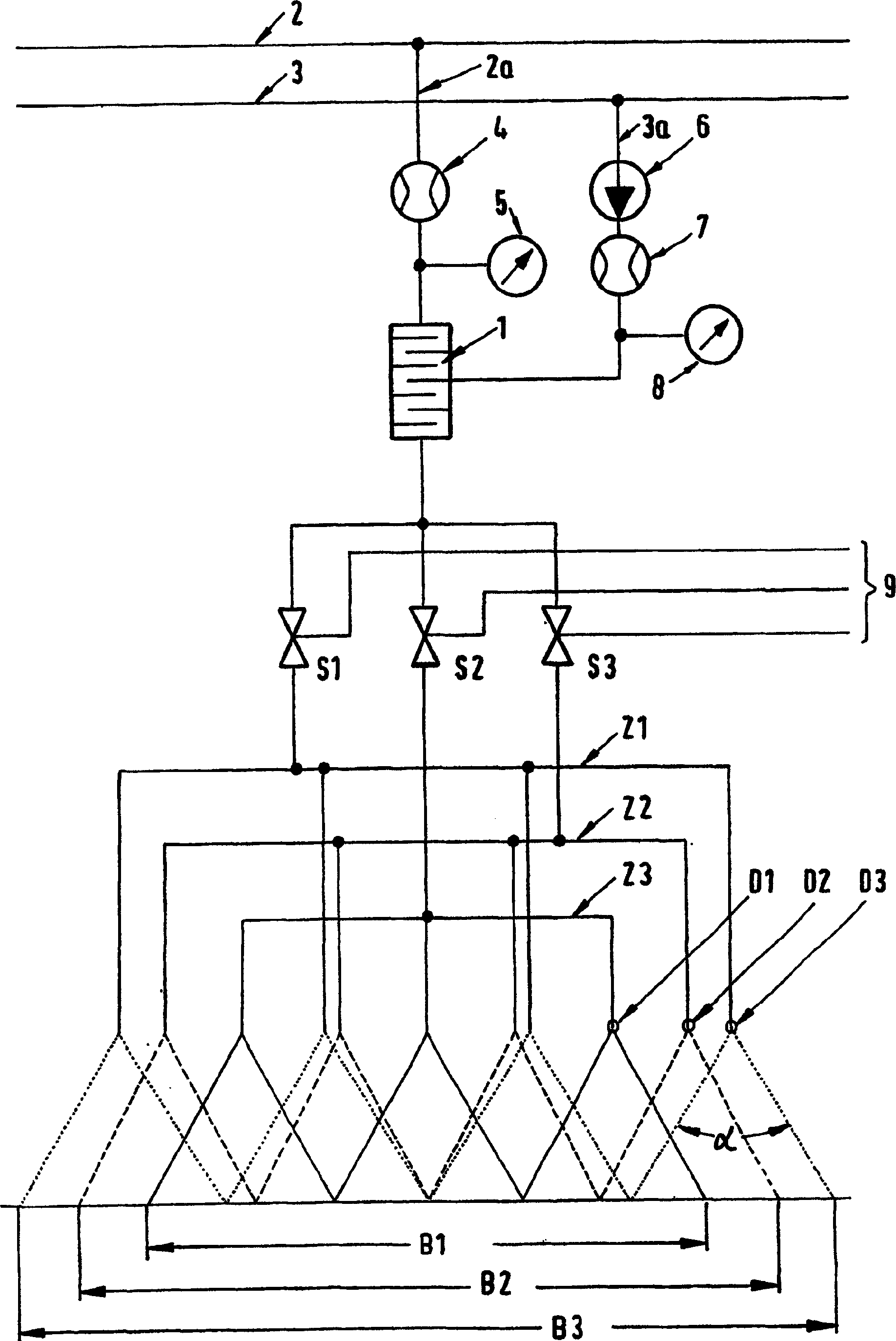 Method and nozzle arrangement for variable-width lubrication of rolling nip of rolling stand