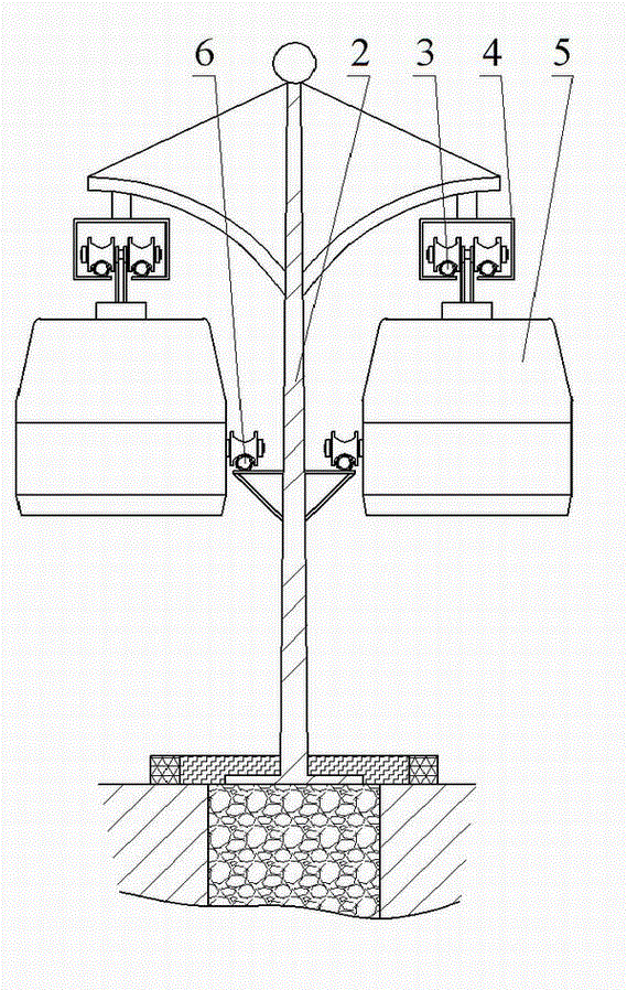 Air hanging railway train traffic system with auxiliary railways