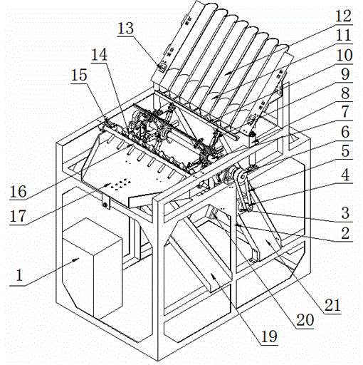 Stem and leaf separating machine for mechanically picked fresh leaves