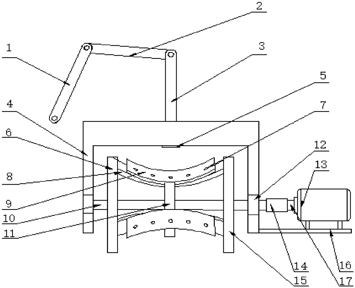 Device and method for trimming cambered surface of urban green belt