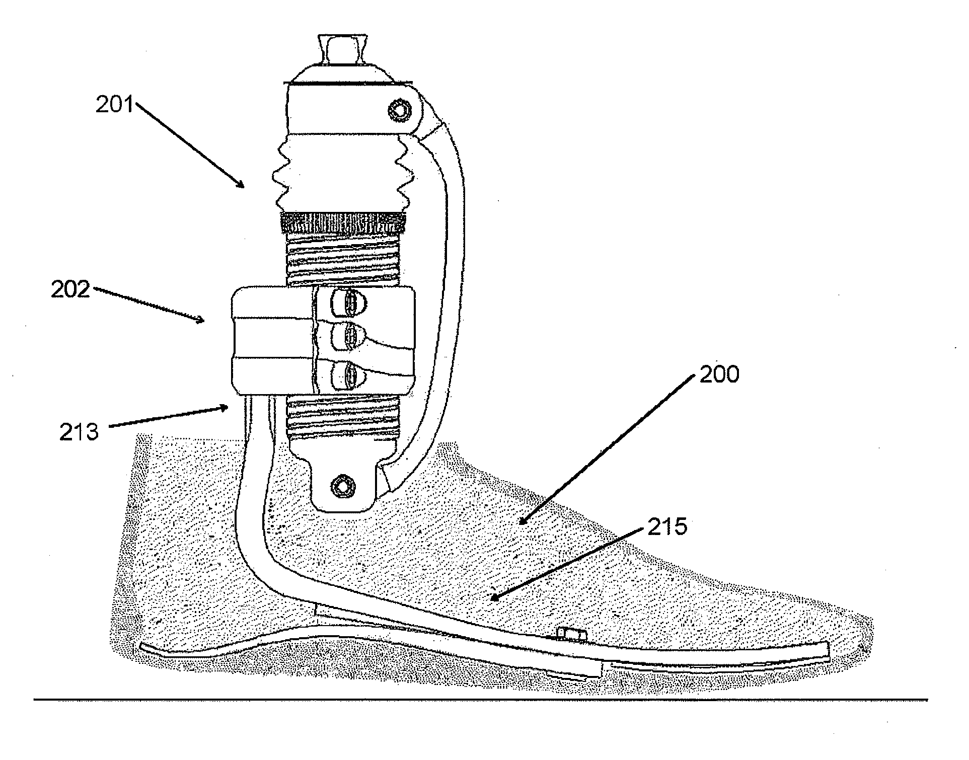 Frictionless vertical suspension mechanism for prosthetic feet