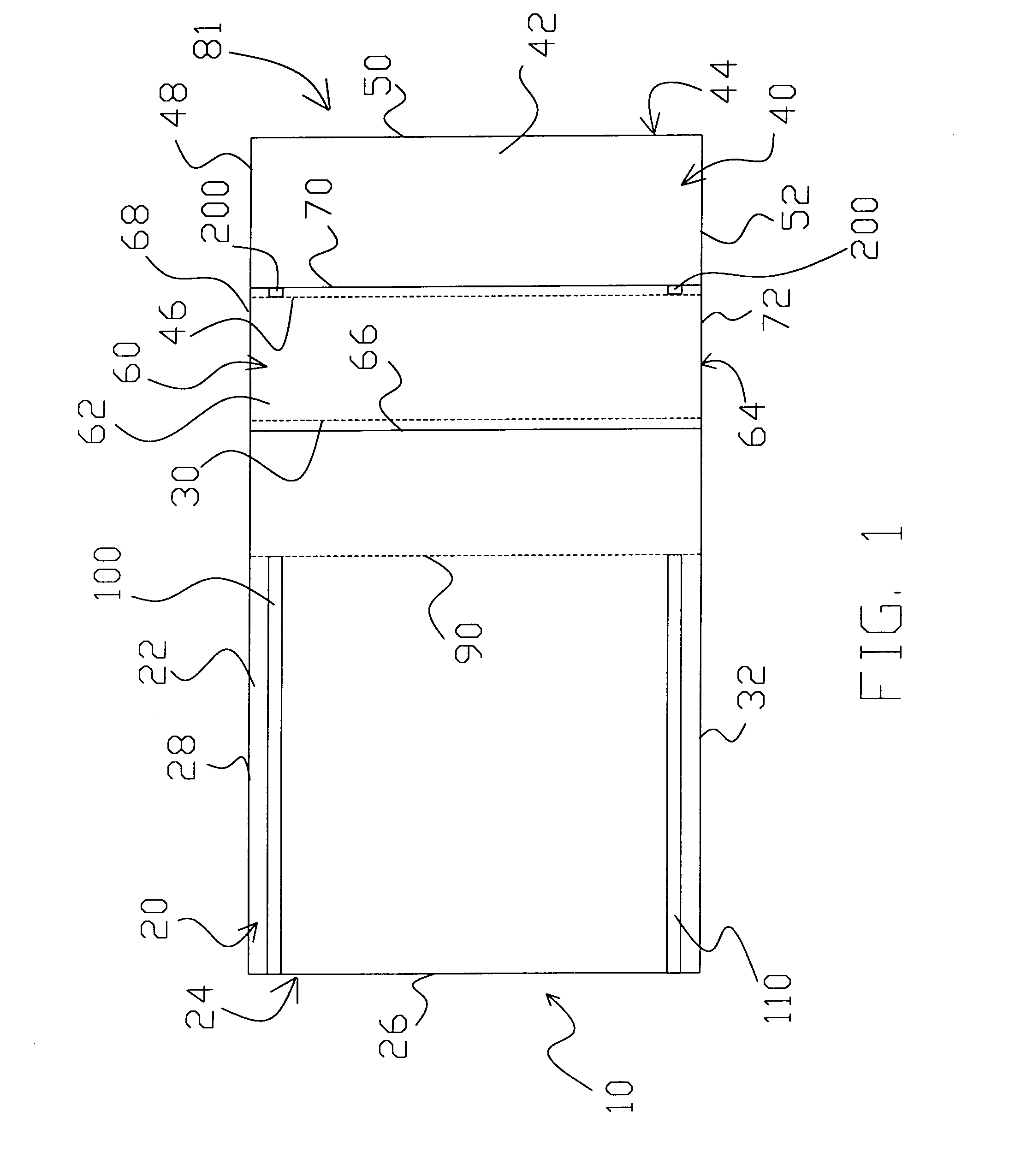 Side-sealed bag having label section and method of production therefor