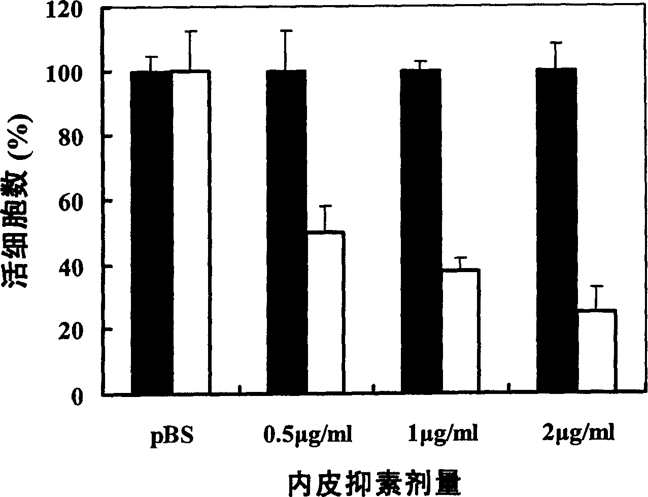 Method for producing recombined endothelium chalone in bacillus colis and application