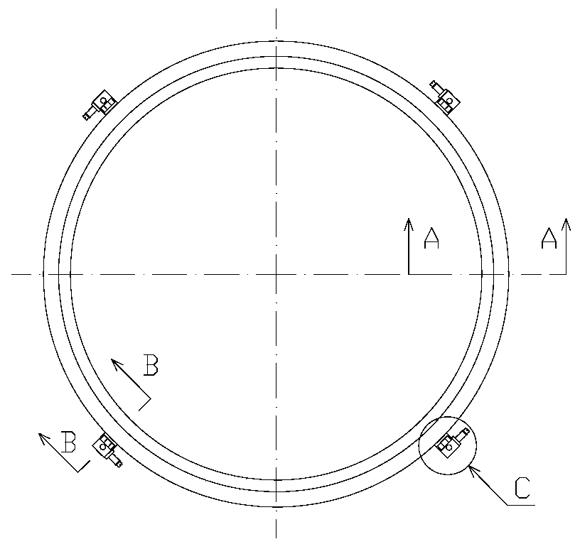 High-rigidity and low-impact sealed connection and separation device and method for spacecraft