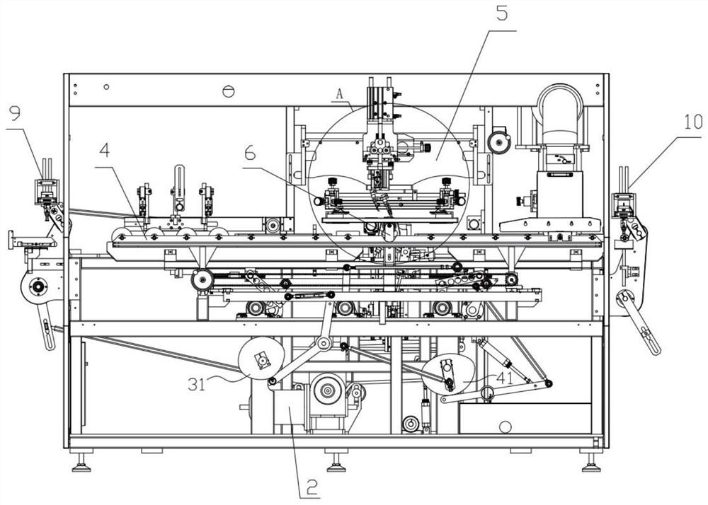 Printing machine and printing device of fan-shaped screen printing machine