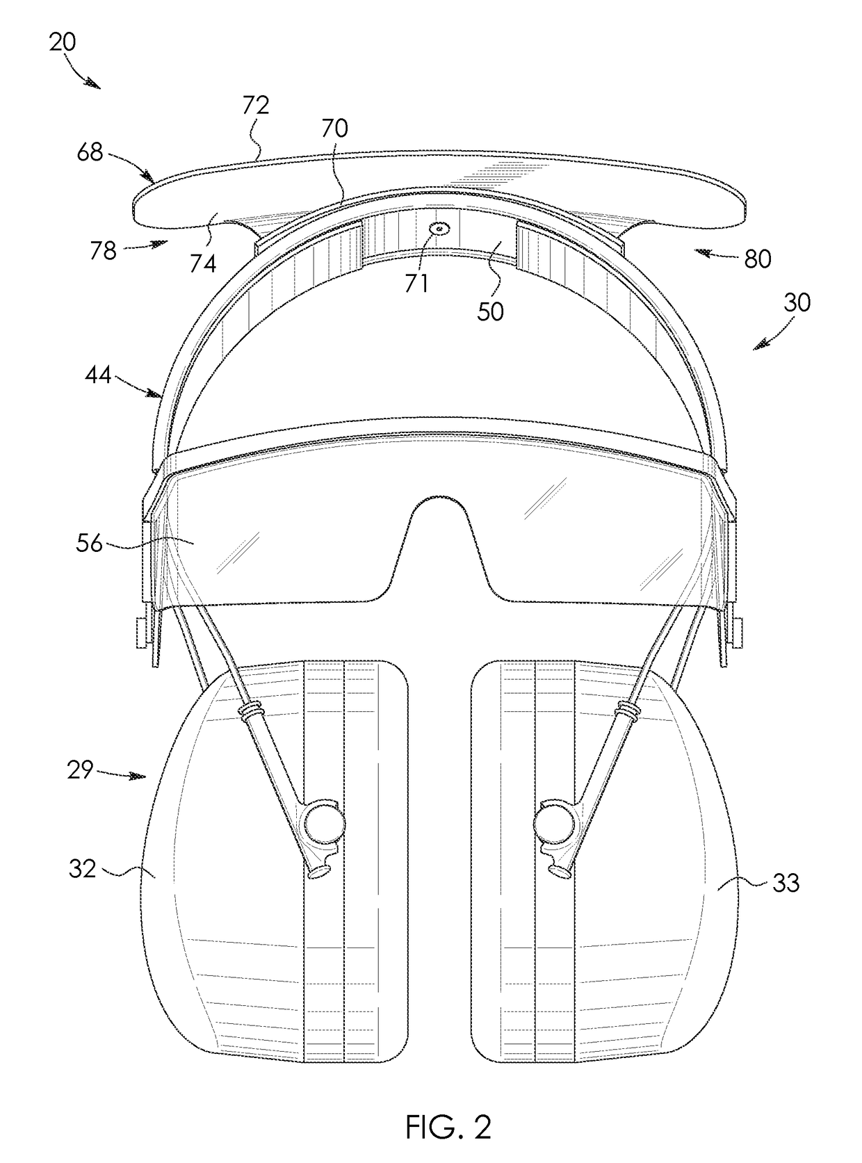 Ear-engaging and eye-covering head assembly