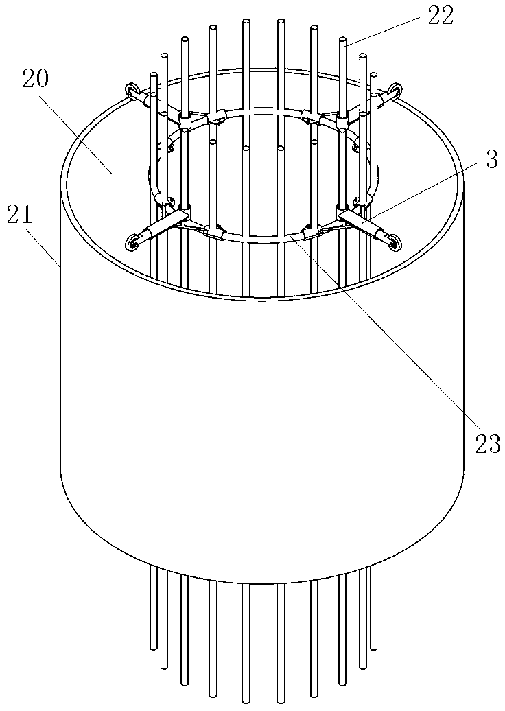 Cast-in place pile reinforcing cage mounting and positioning method and auxiliary device used for cast-in place pile reinforcing cage mounting and positioning method