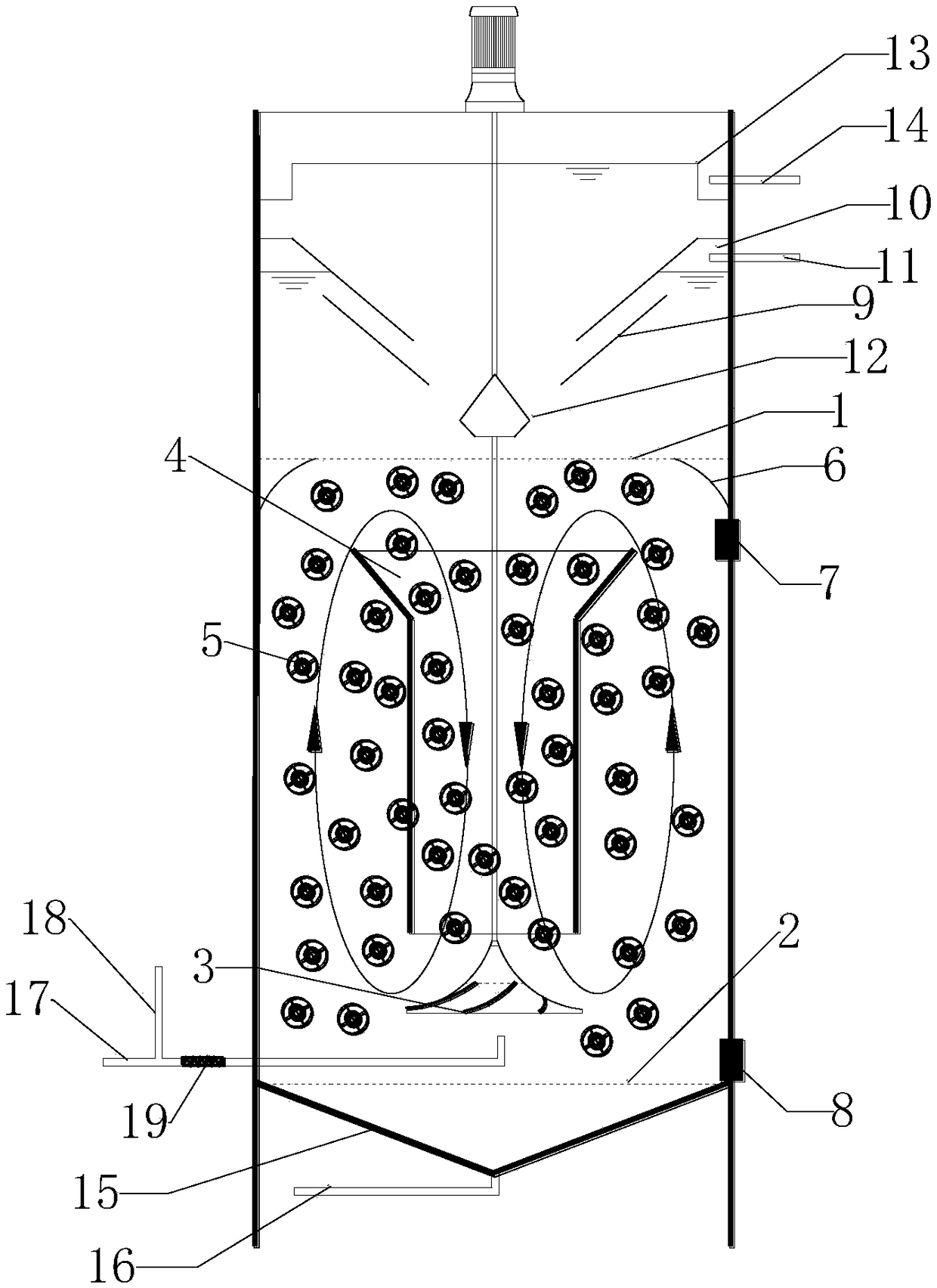 Waste water denitrification nitrogen removal reactor