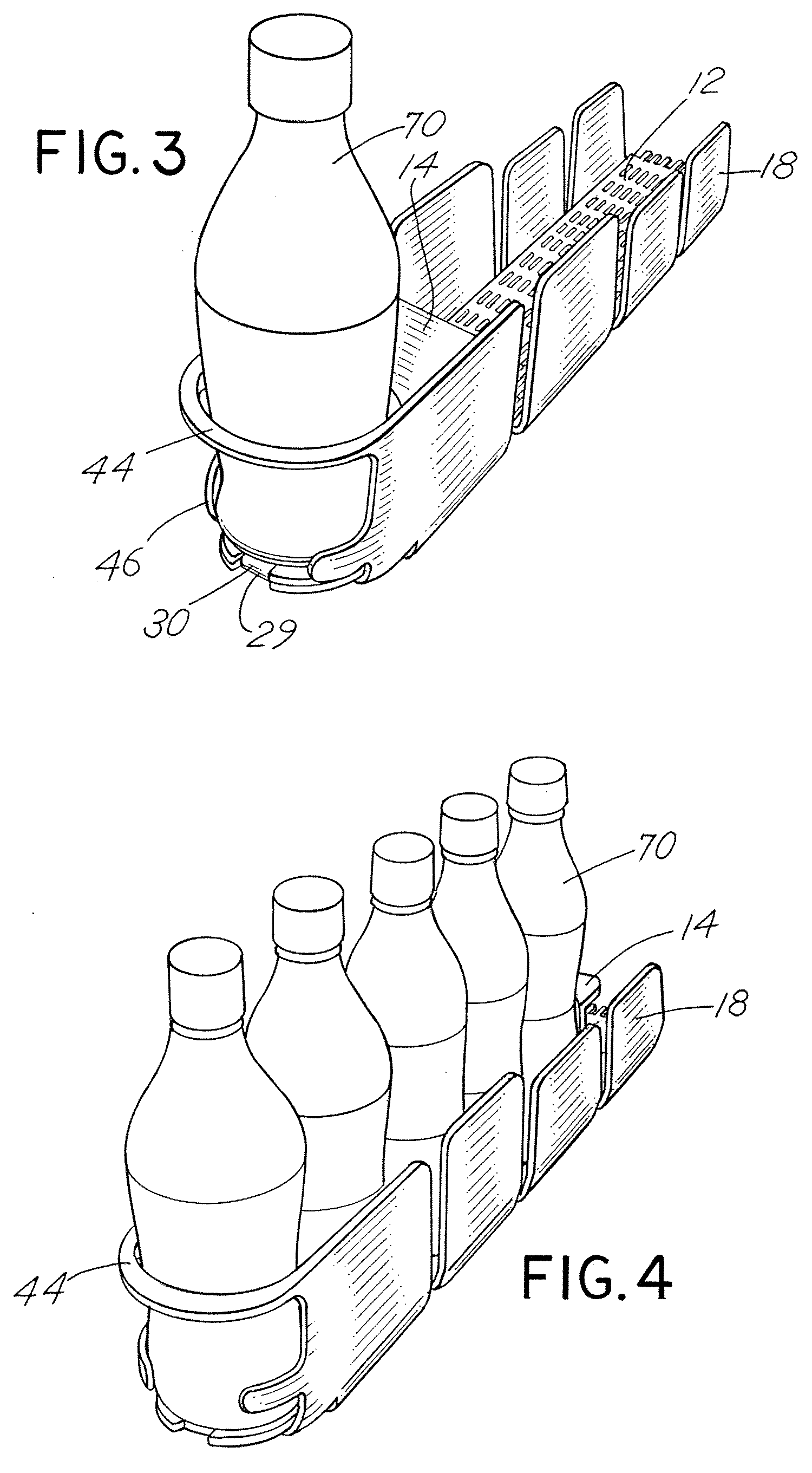 Product management display system with trackless pusher mechanism