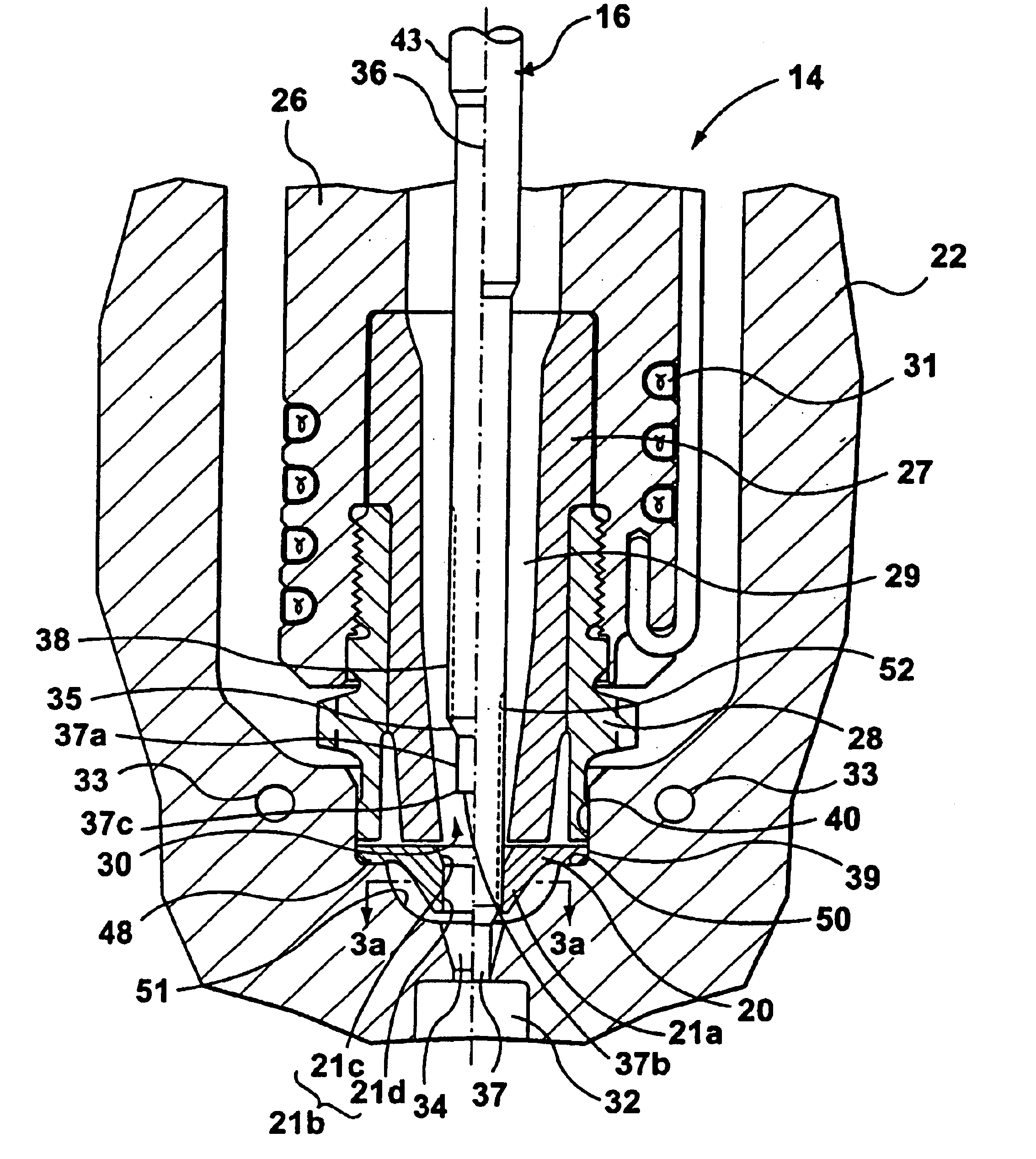 Valve pin guide for a valve-gated nozzle