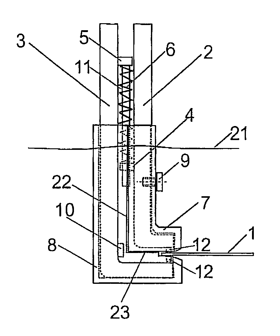 Power supply device in a device for electrochemical treatment