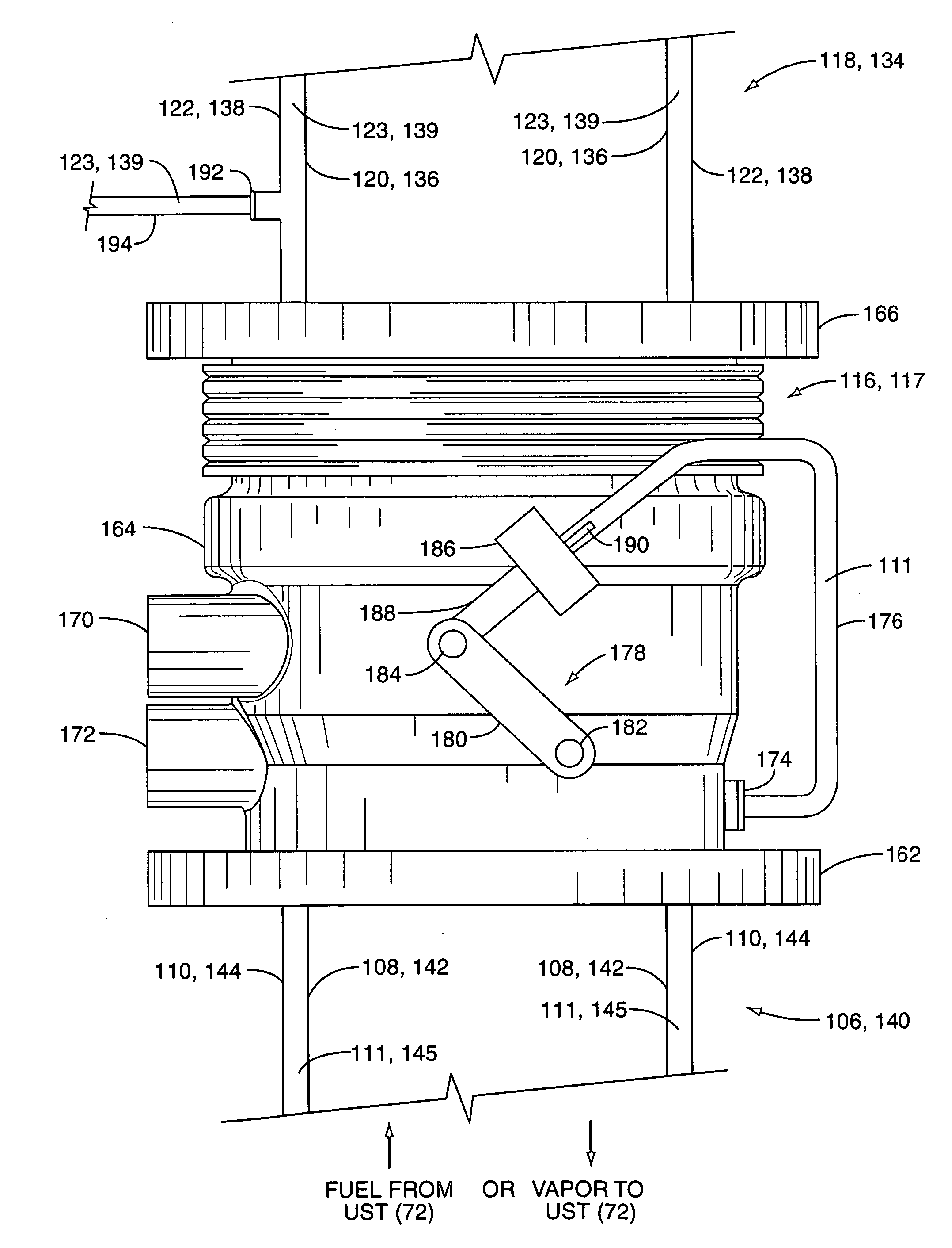 Vacuum-actuated shear valve device, system, and method, particularly for use in service station environments