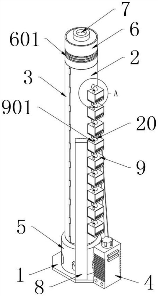 Classified sampling device for air particulate matter for environmental monitoring