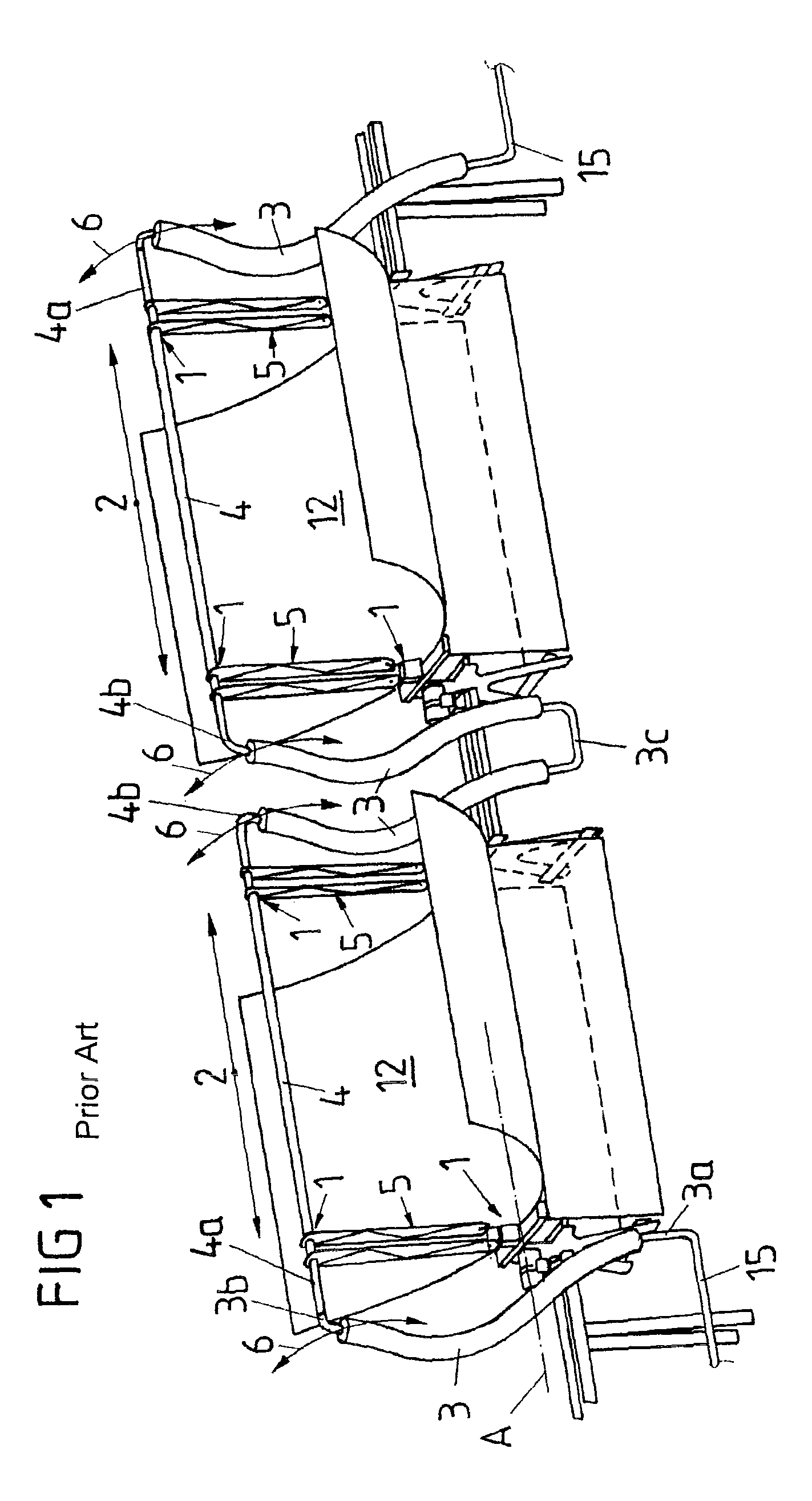 Connecting system for a line tube, which can be pivoted about a rotation axis, of a solar-thermal installation
