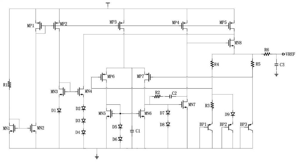 Anti-single event effect radiation hardening band-gap reference circuit