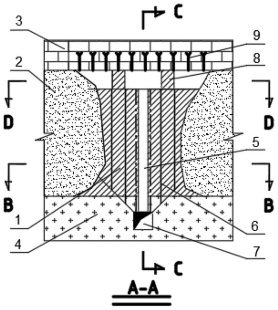 High and large point column in-situ collapse stoping method
