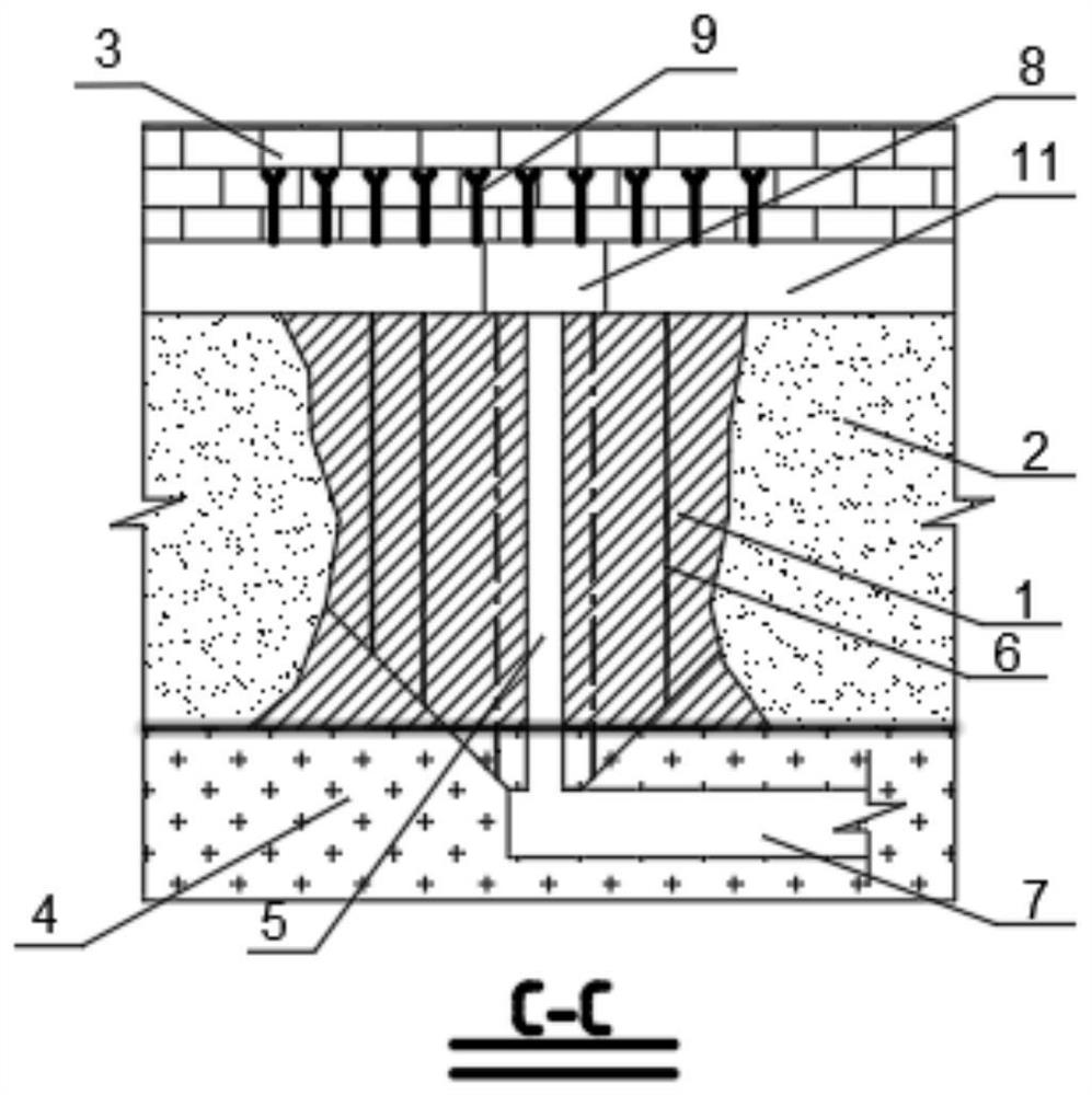 High and large point column in-situ collapse stoping method