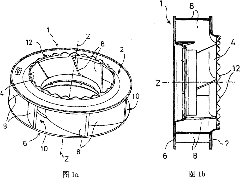 Radial or diagonal ventilator wheel