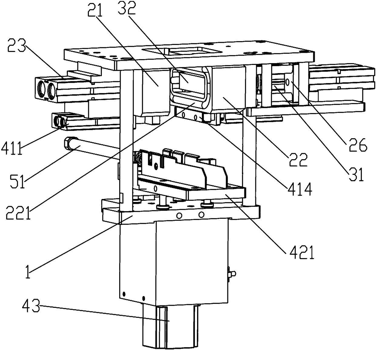 Vacuum sealing and shaping device of tea packing machine