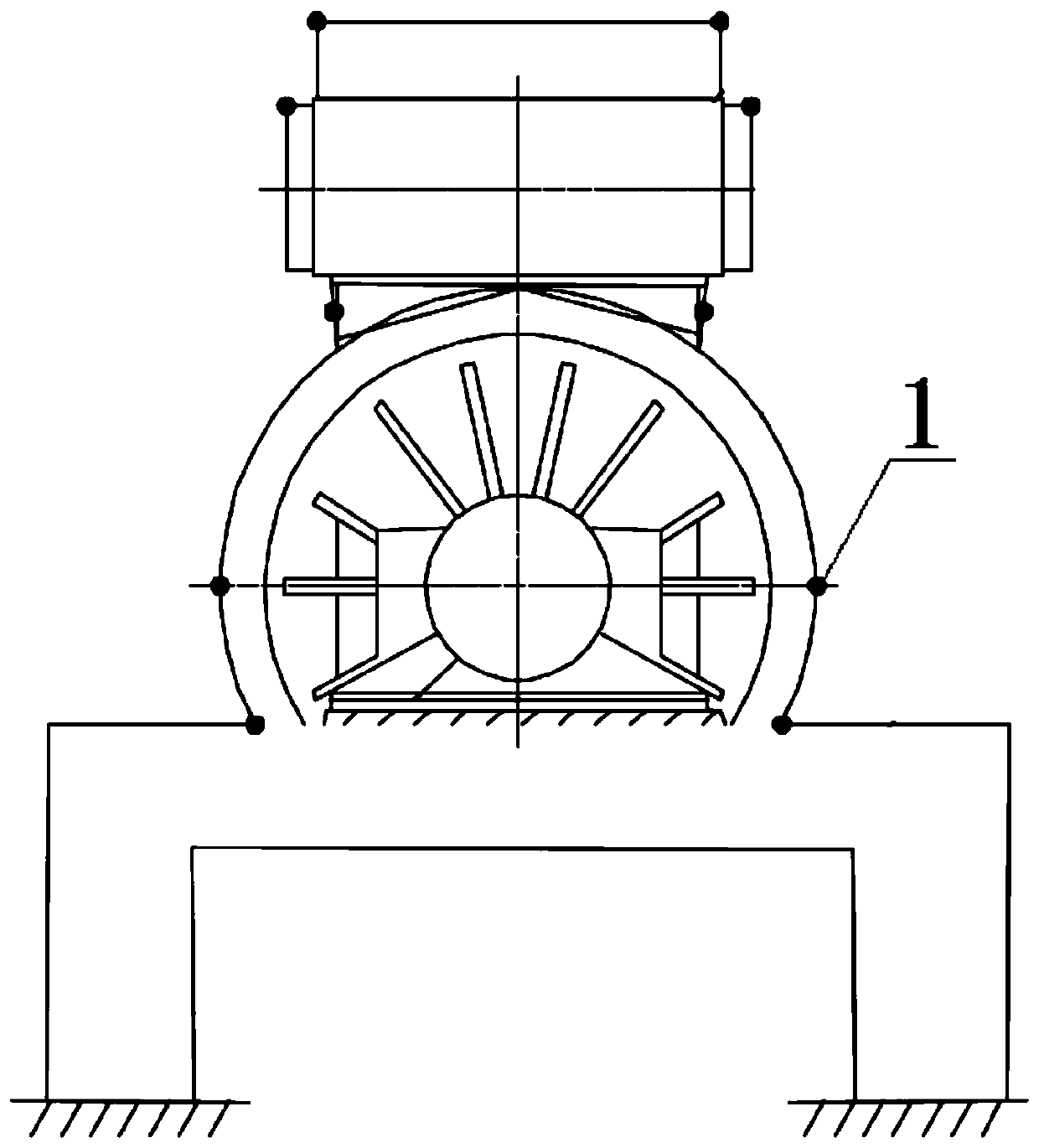 A modal test method for a steam turbine generator frame