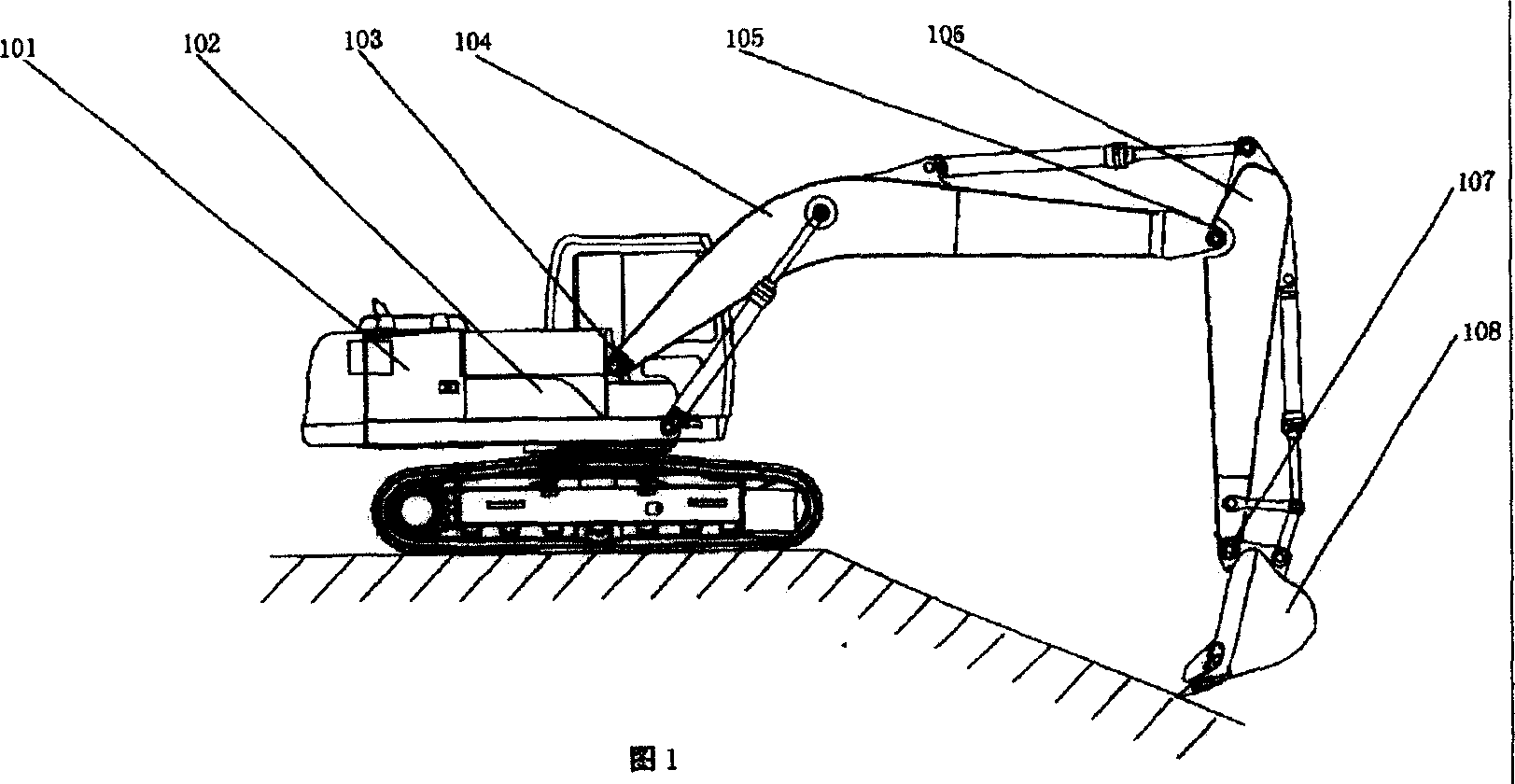 Path control system used for hydraulic digger operating device and its method