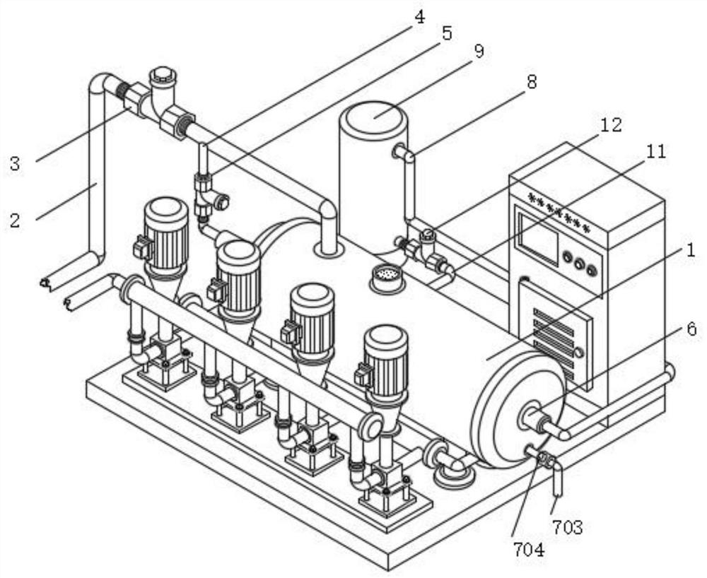 Box and pump integrated variable-frequency pressure-superposed water supply equipment