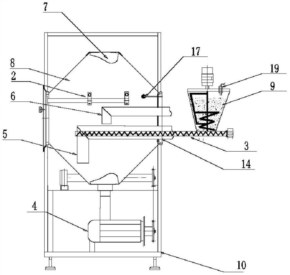 A matrix powder coating equipment and process method for spherical nuclear fuel particles