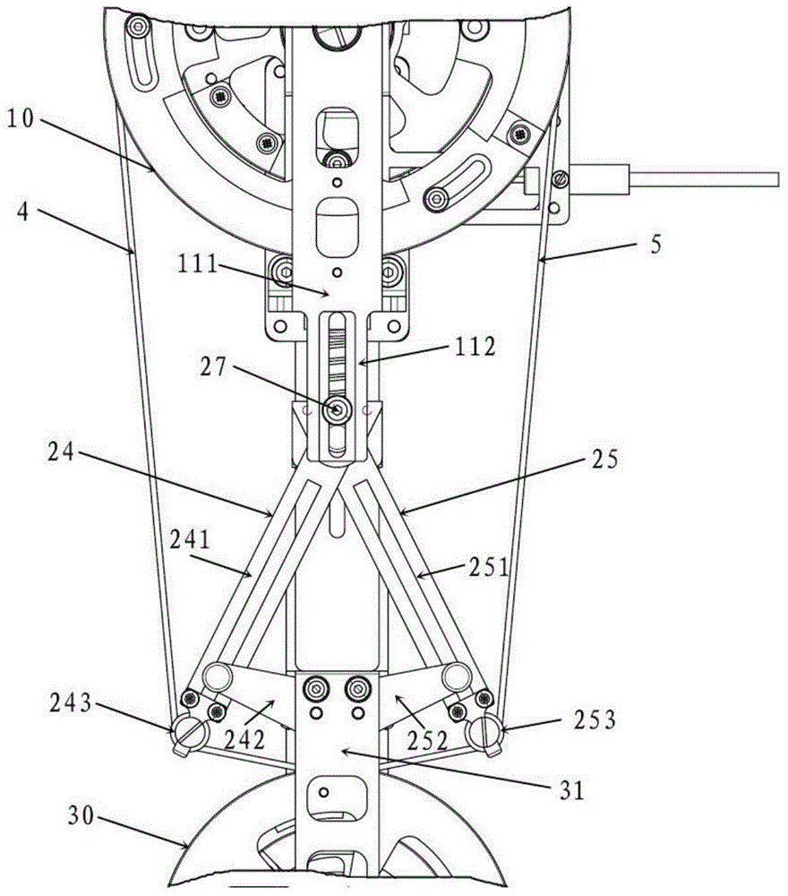 A rope self-adaptive length adjustment device