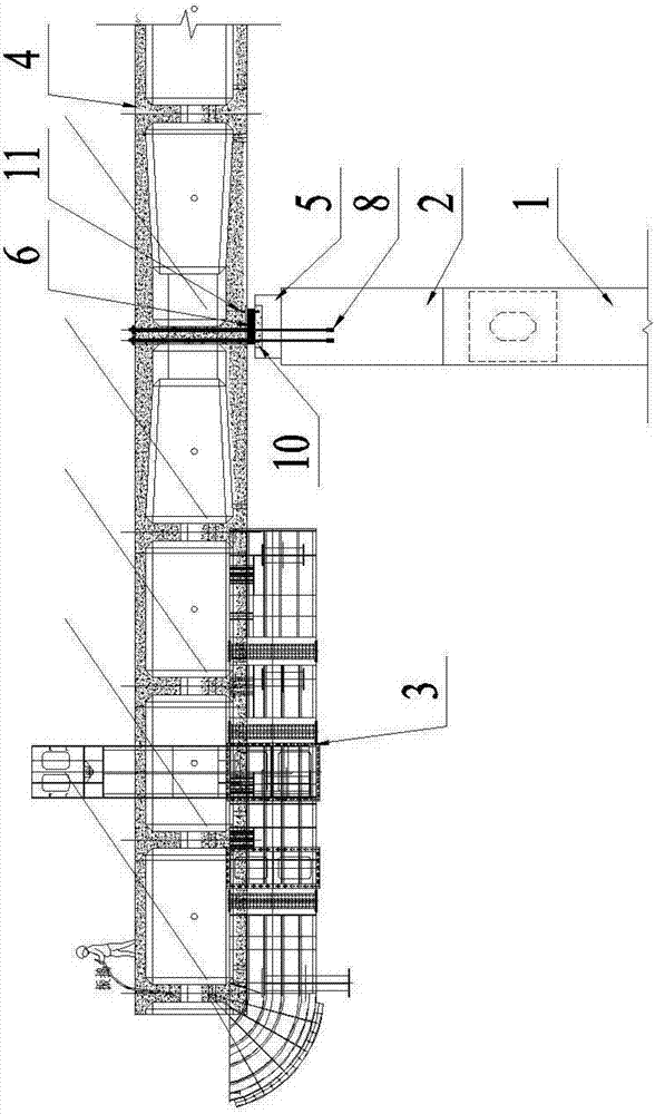 Method for first-beam-later-pier construction of pier top section of cable-stayed bridge auxiliary pier